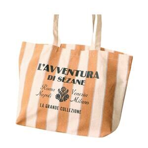 Sezane Striped Multicolor L Avventura Tote Bag